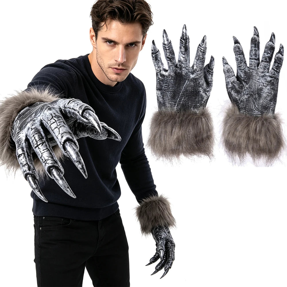 Gants Griffes de Bête à Fourrure en Latex