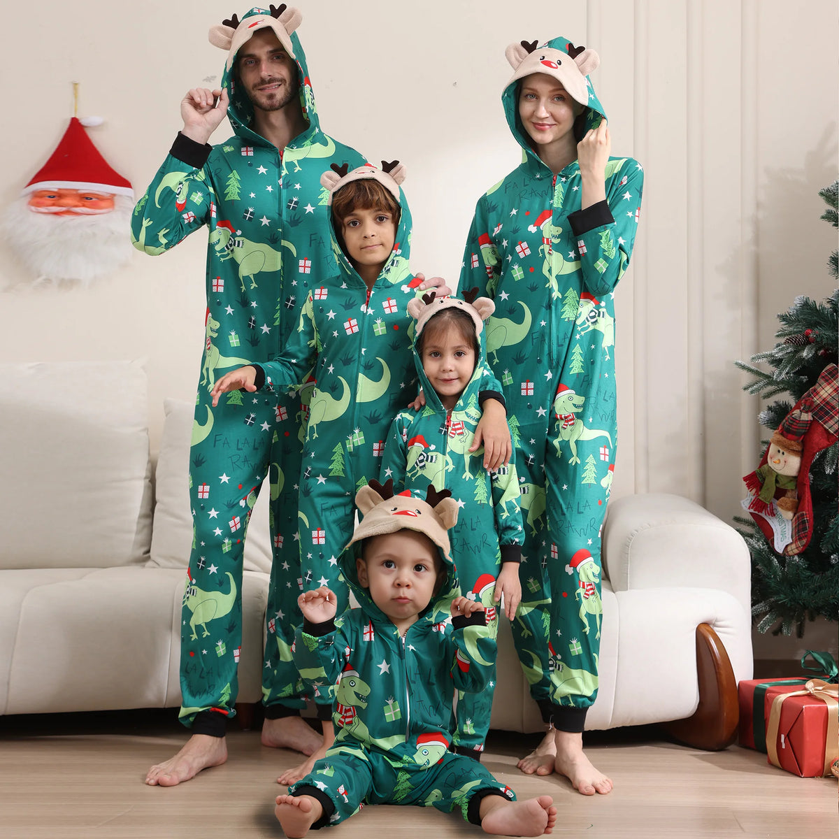 Pyjama Combinaison de Noël Famille à Capuche – Imprimé Festif – vue 4
