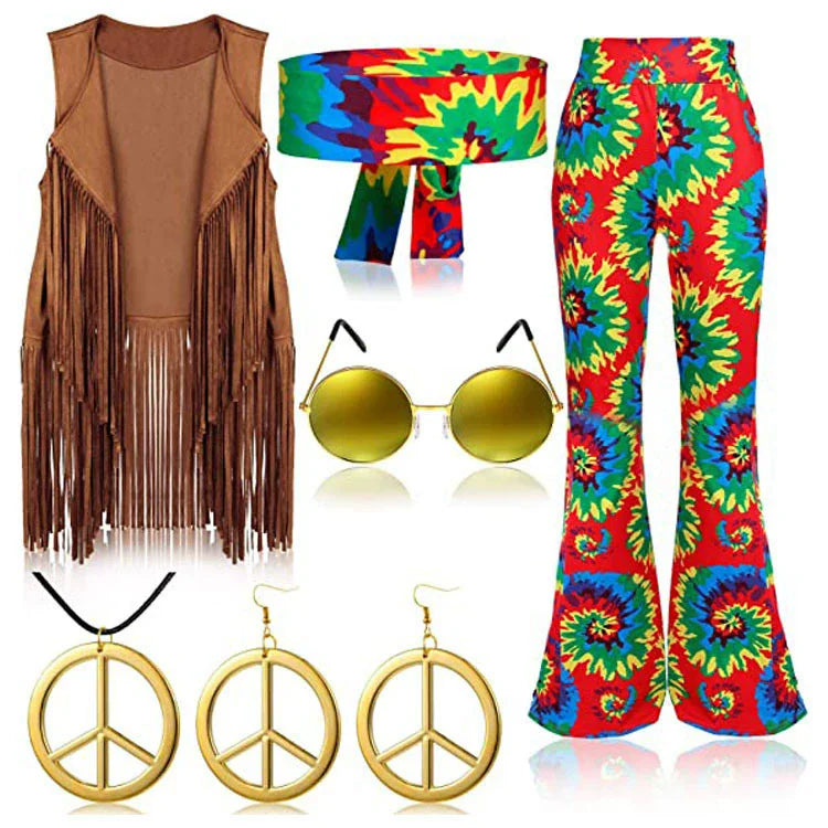 Déguisement Hippie Peace & Love Femme à Franges – vue 5