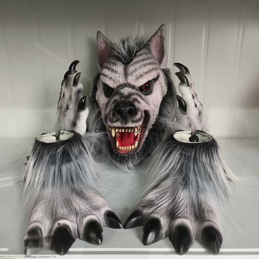 Déguisement Loup-Garou Peluche – Tête, Griffes et Pieds – vue 5