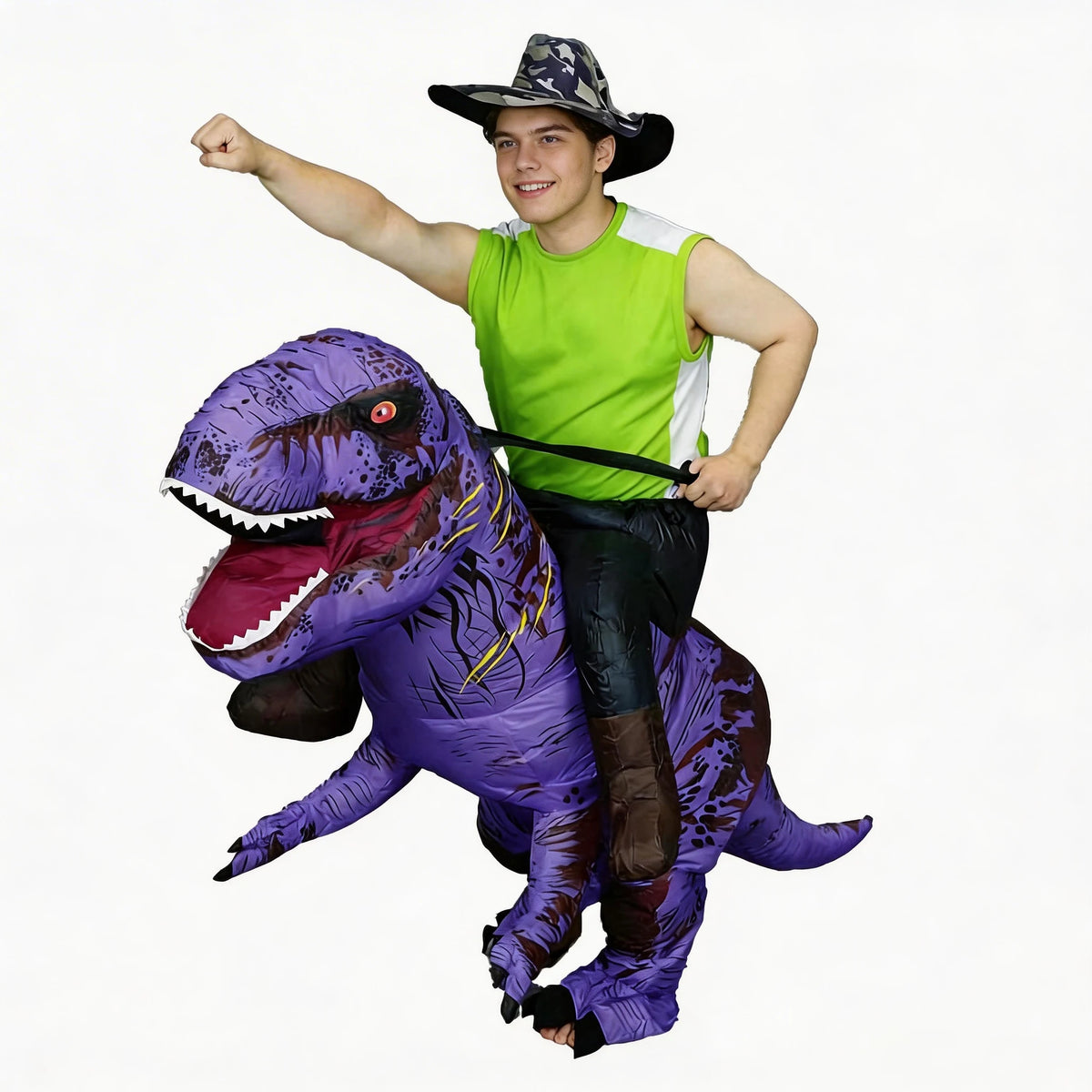 Déguisement Gonflable T-Rex à Chevaucher - Costume Dinosaure Halloween – vue 7