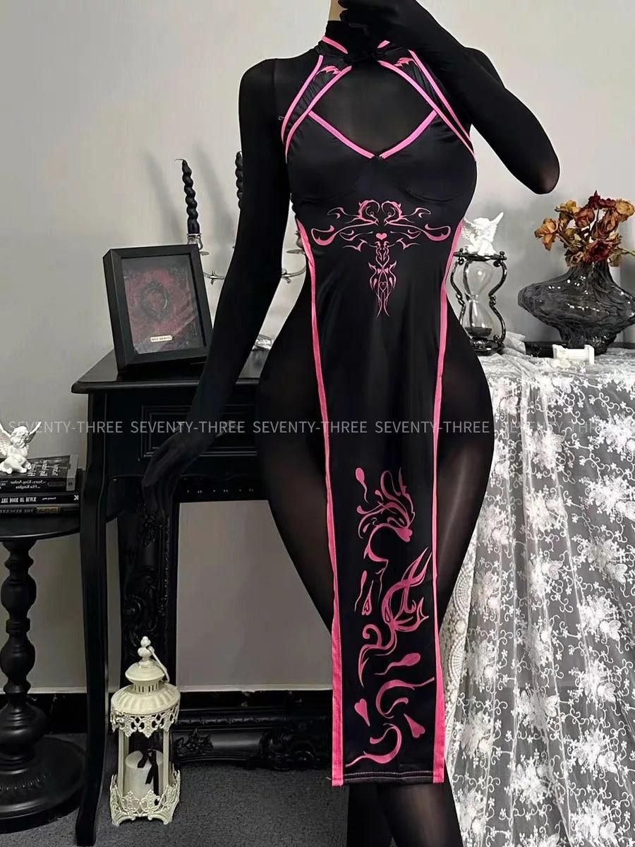 Robe Fendue Diablesse Sexy