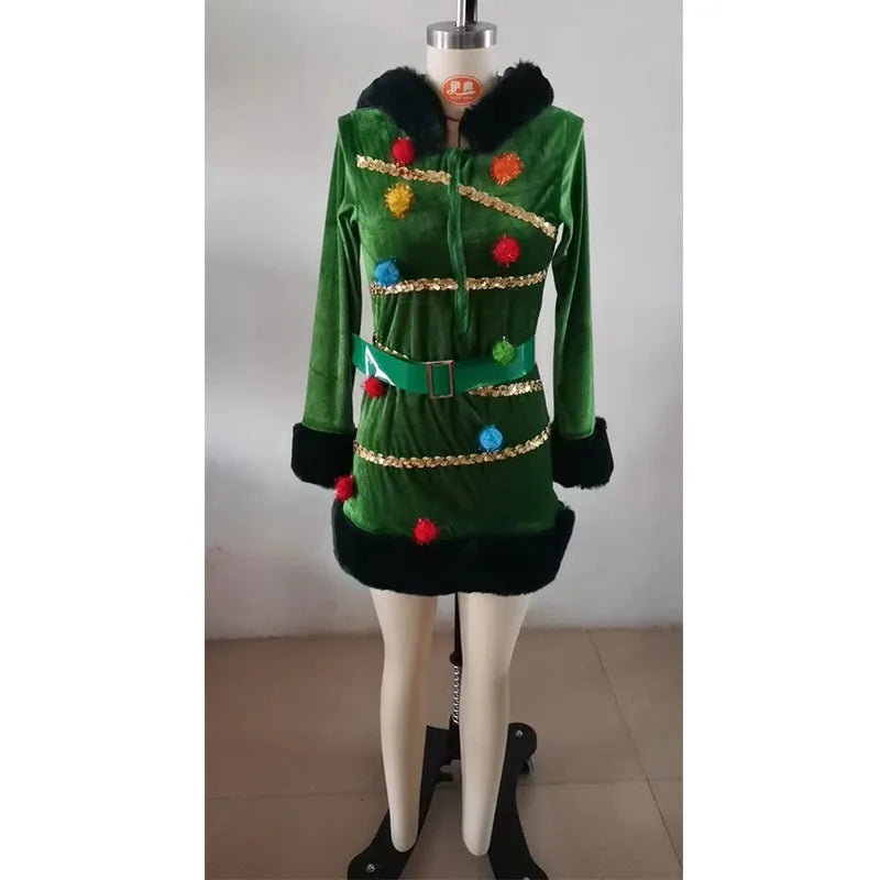 Robe Sapin de Noël Femme – Tenue de Scène Complète – vue 4