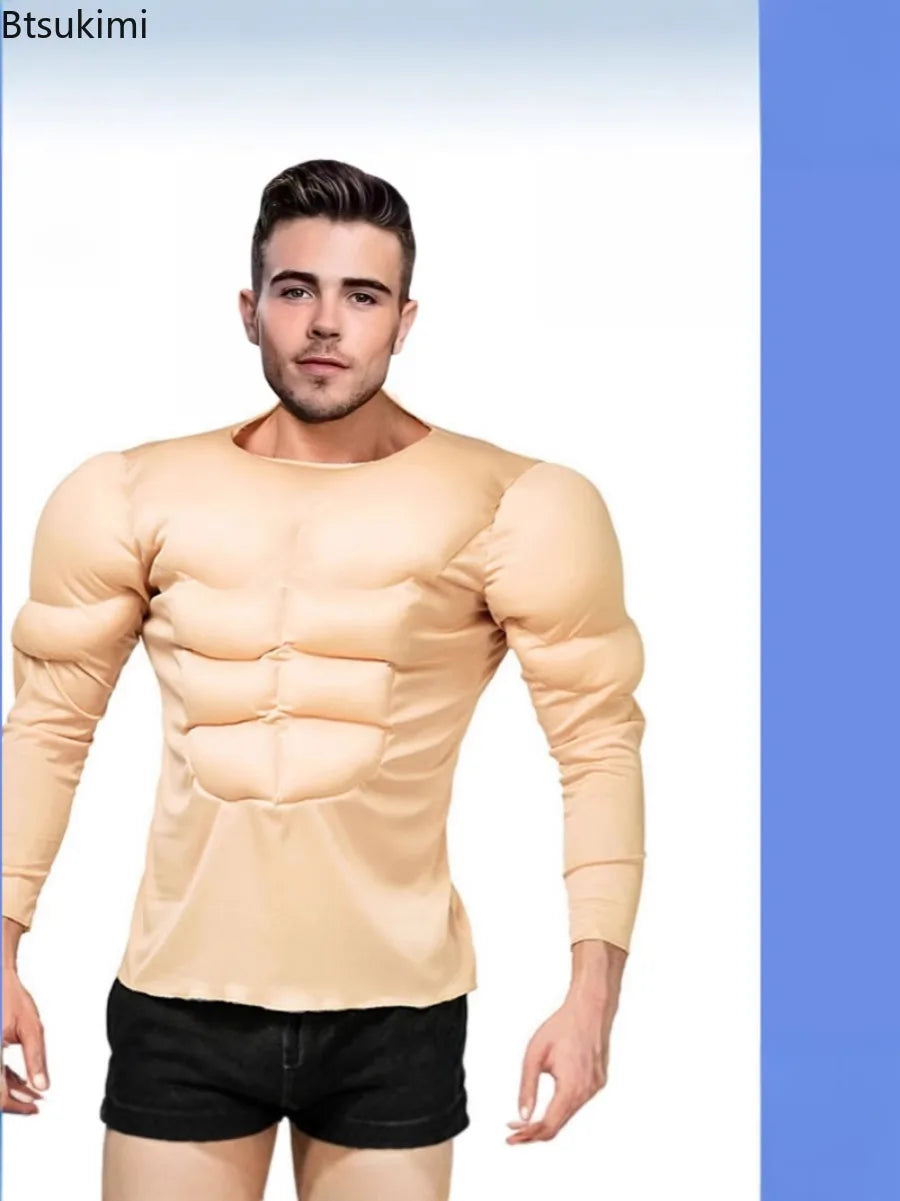 T-Shirt Faux Muscles Bodybuilder Homme