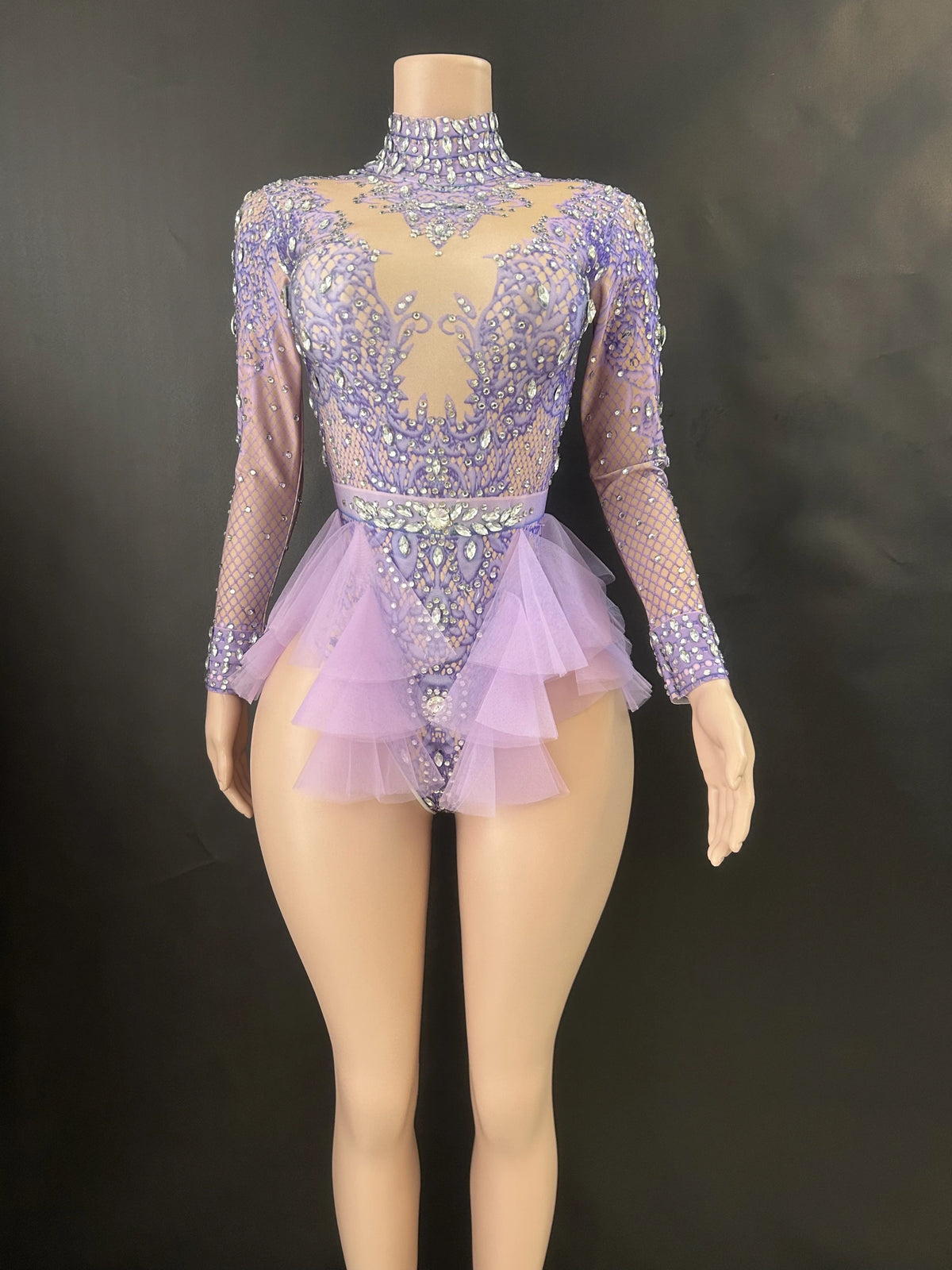 Body Strass Rose pour Femme – Tenue de Scène Pailletée – vue 3