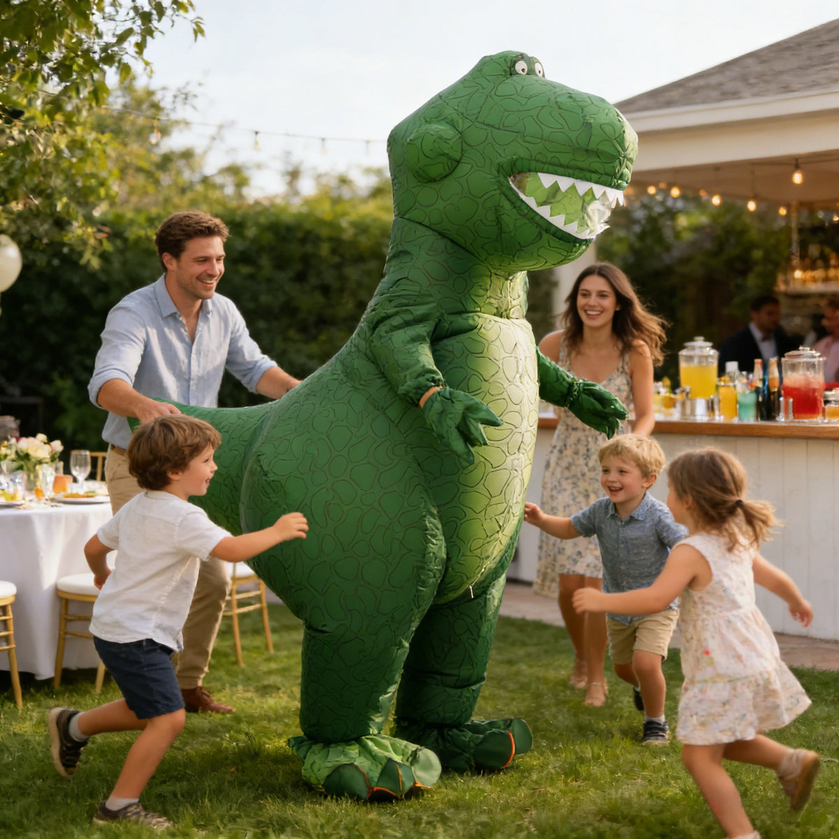 Déguisement Gonflable Dinosaure Vert Adulte – vue 3
