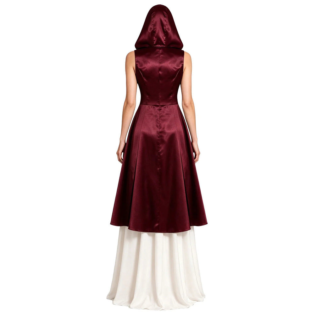 Robe Vampire Médiévale à Capuche en Satin – vue 2