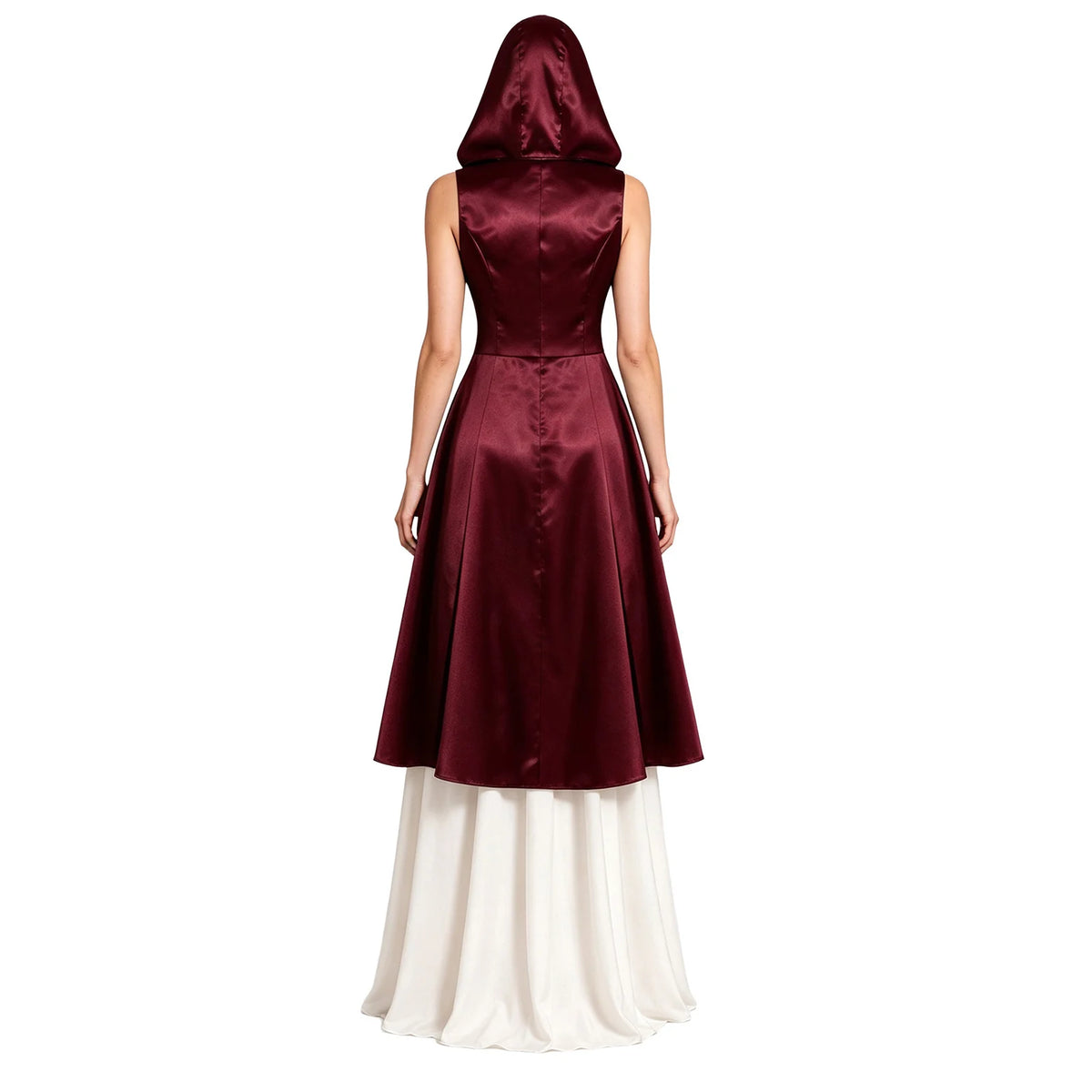 Robe Vampire Médiévale à Capuche en Satin – vue 2