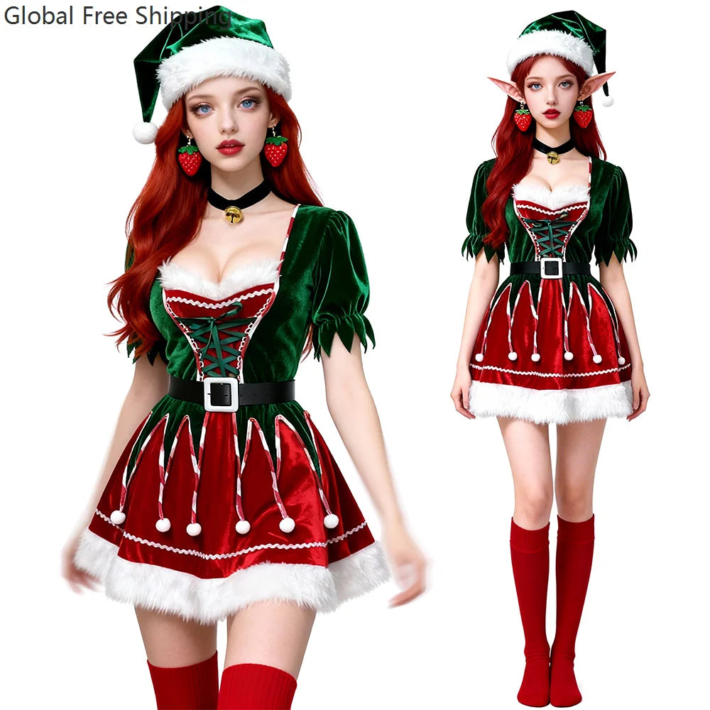 Robe Lutine de Noël Sexy avec Bonnet – vue 4