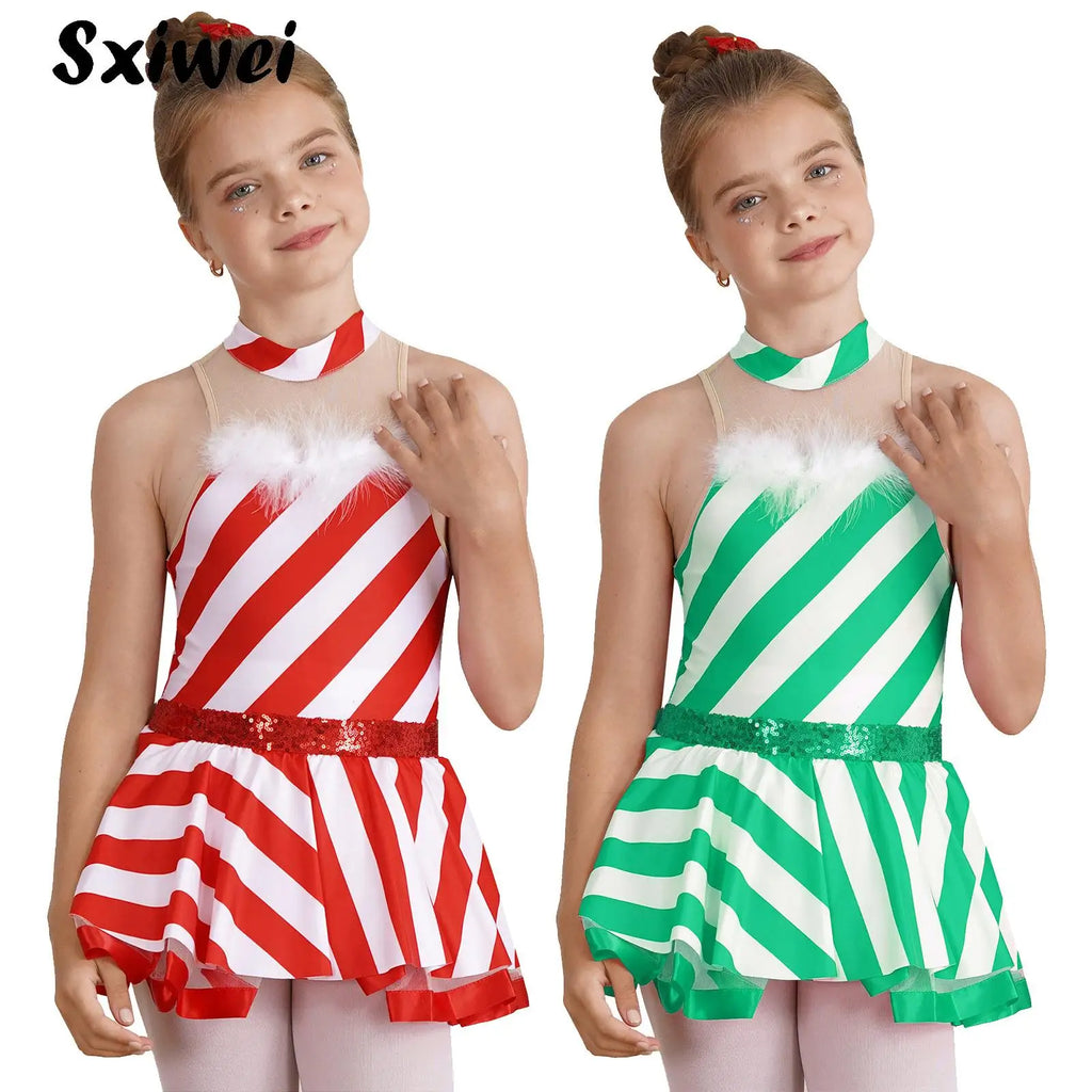 Robe Tutu Mère Noël Sucre d'Orge Fille