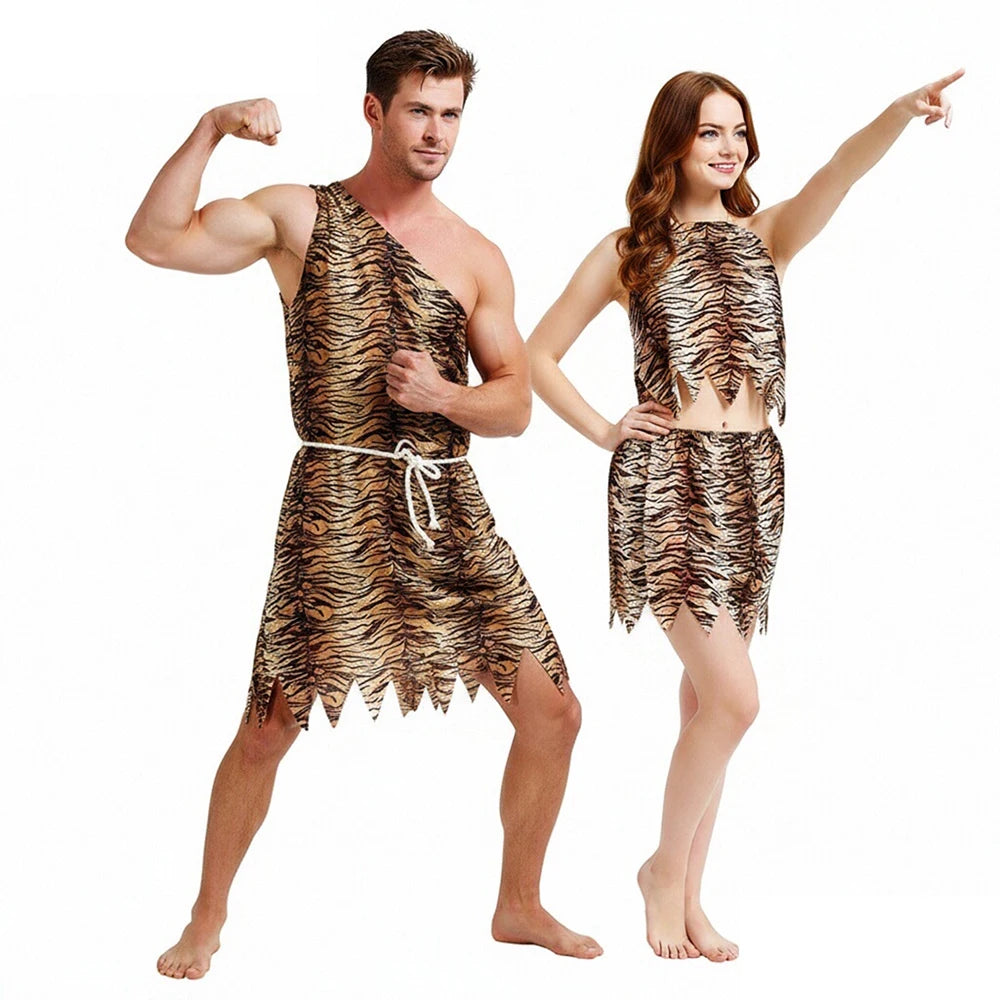 Déguisement Couple Préhistorique Imprimé Tigre – vue 2