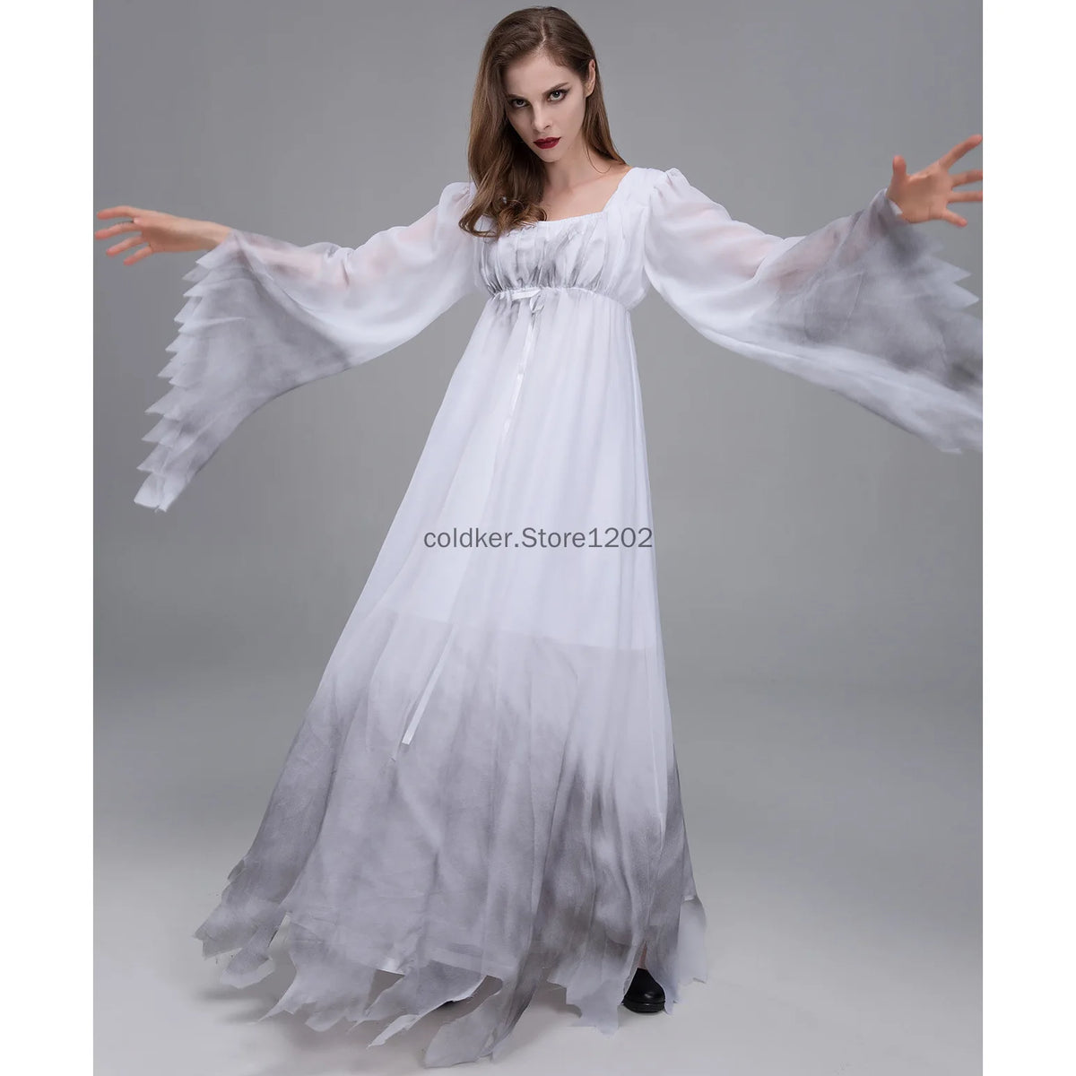 Déguisement Mariée Fantôme pour Femme — Robe Blanche Gothique – vue 5