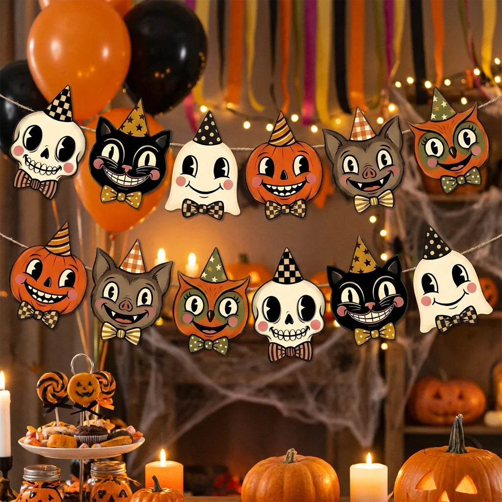 Guirlande décorative en papier Halloween – 5 coloris – vue 3