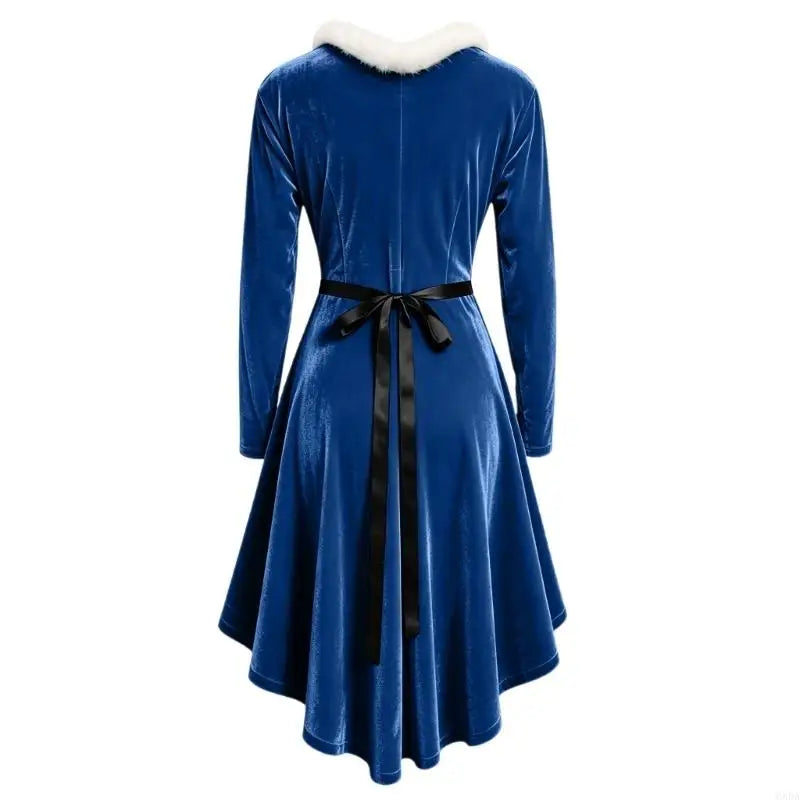 Robe Mère Noël à Franges Femme – Modèle Rouge – vue 2