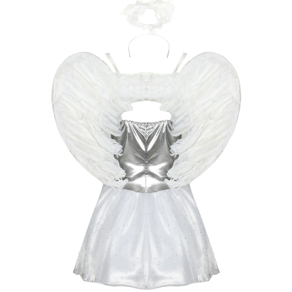 Déguisement Ange Sexy Blanc Femme avec Ailes – vue 6