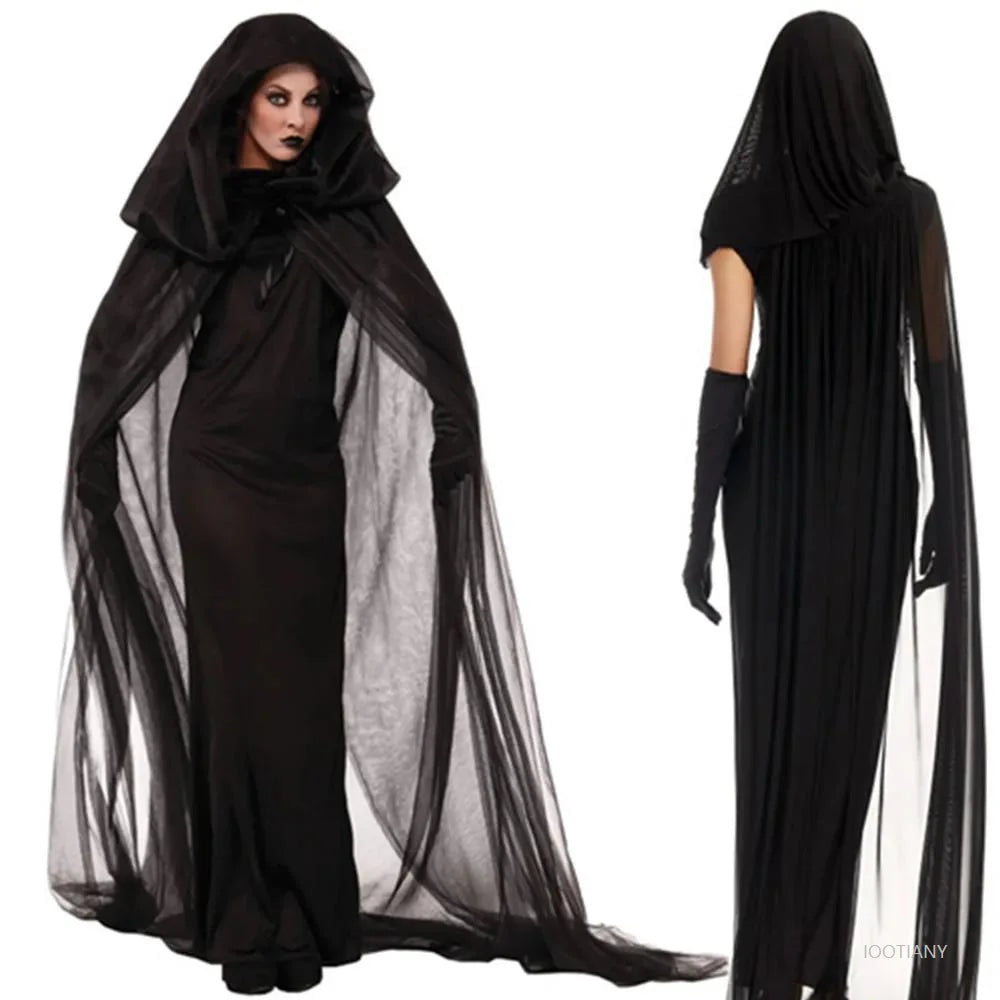 Robe Sorcière Vampire à Capuche Sexy – vue 3
