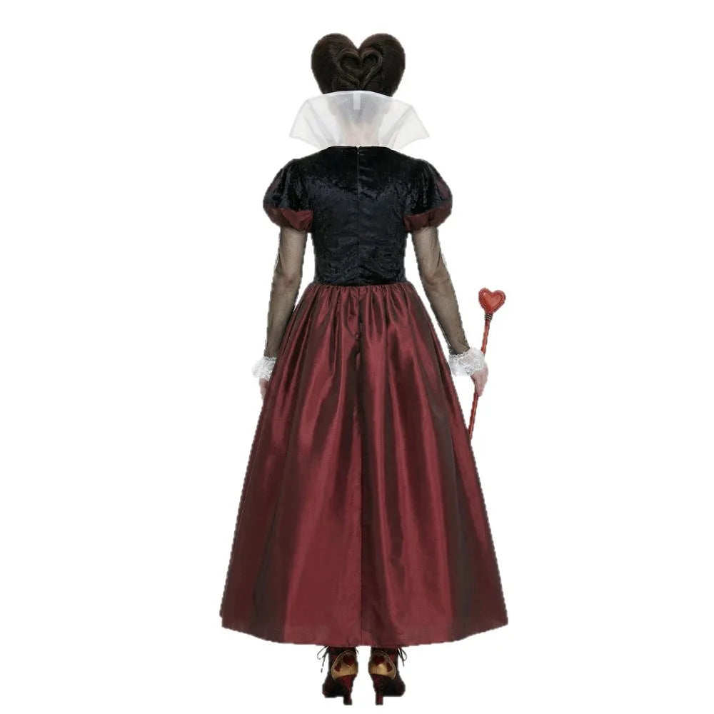 Déguisement Reine de Cœur — Robe Rouge, Couronne et Perruque – vue 5