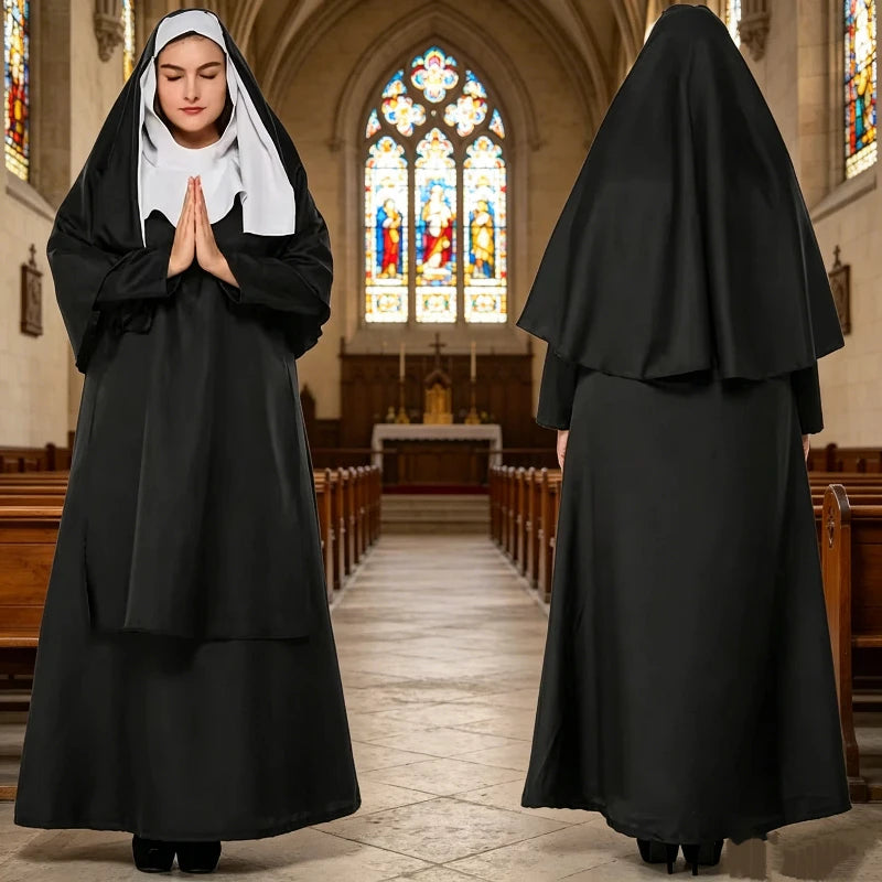 Robe de Nonne Médiévale Femme