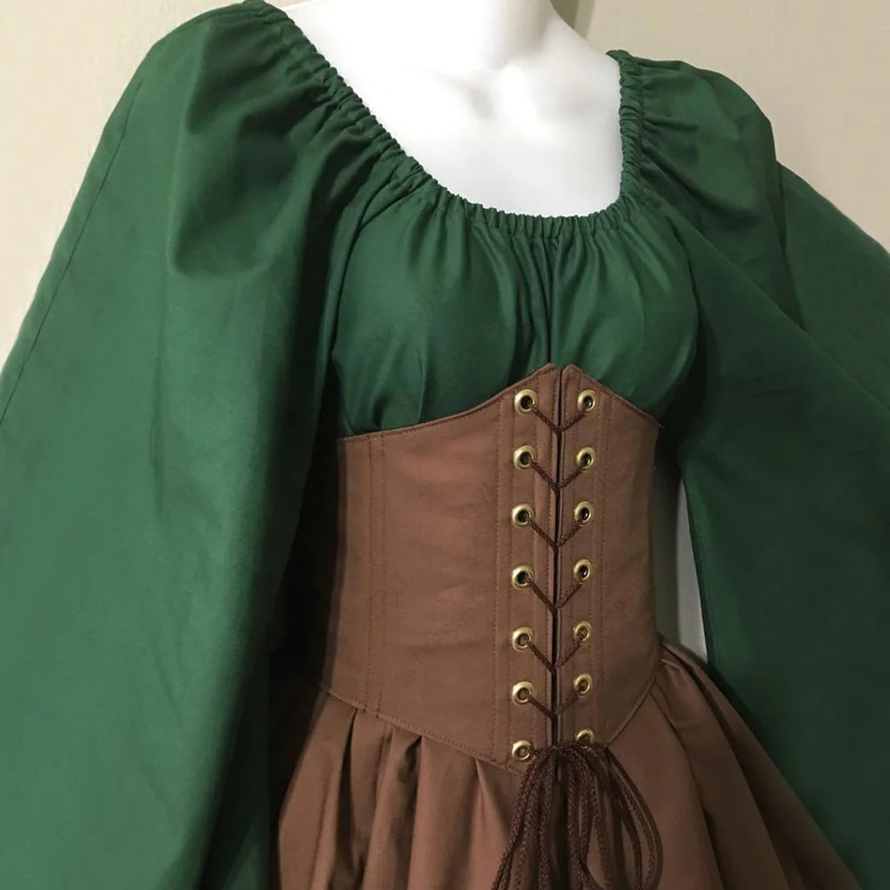Robe Elfe Médiévale Femme avec Corset – du S au 5XL – vue 3