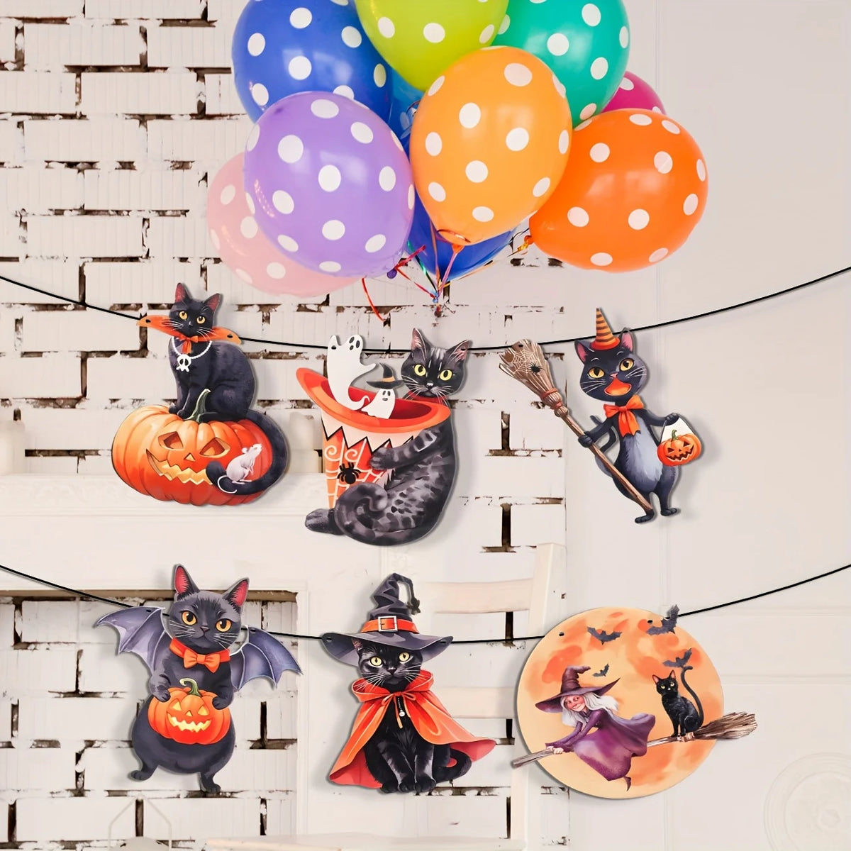 Guirlande décorative noire Halloween – vue 5