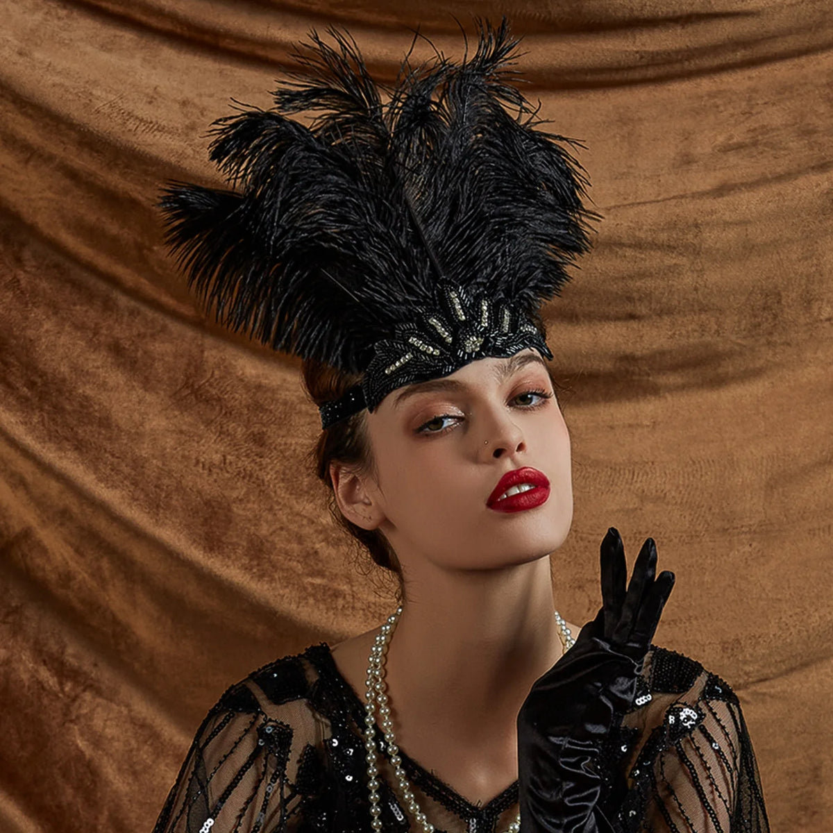 Serre-tête Plumes de Paon Style Années 1920 - Gatsby Vintage – vue 4