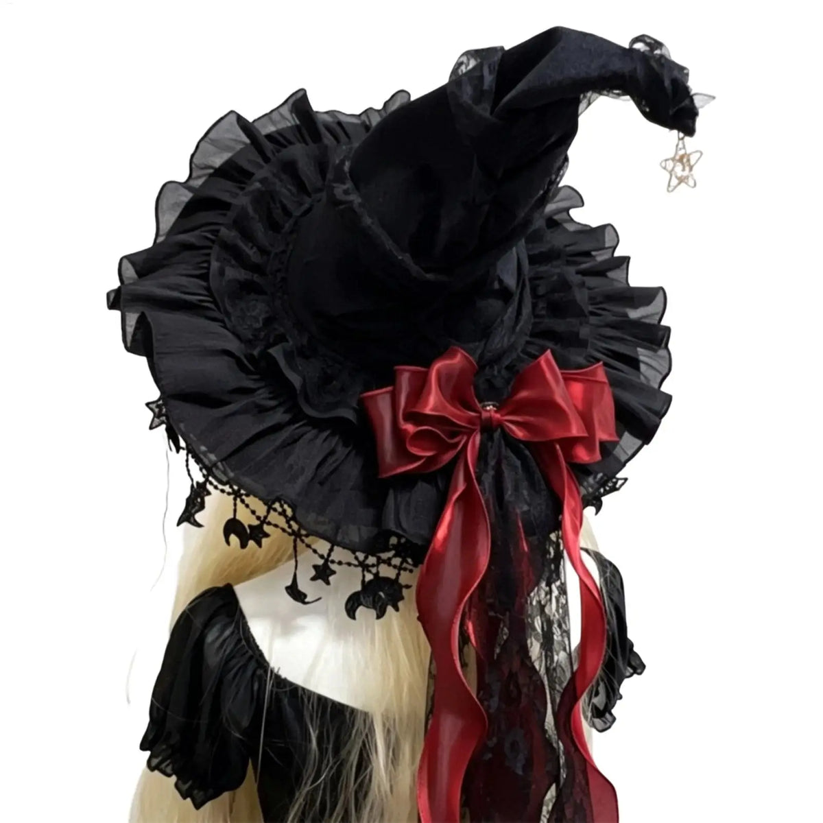 Chapeau de Sorcière Gothique à Nœud – vue 4