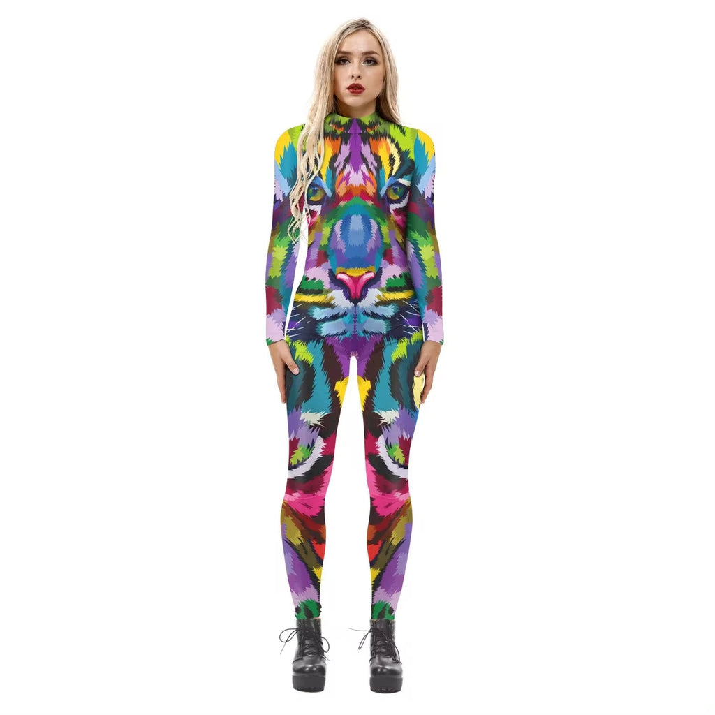 Body Tigre Camouflage Coloré Femme – vue 3