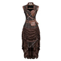 Robe Corset Pirate Steampunk Marron – Grandes Tailles – vue 23