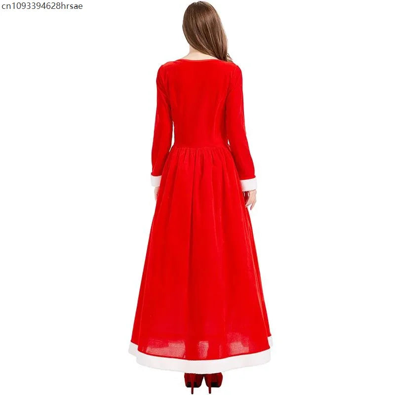 Robe Longue de Noël à Capuche Femme – Rouge ou Verte – vue 3