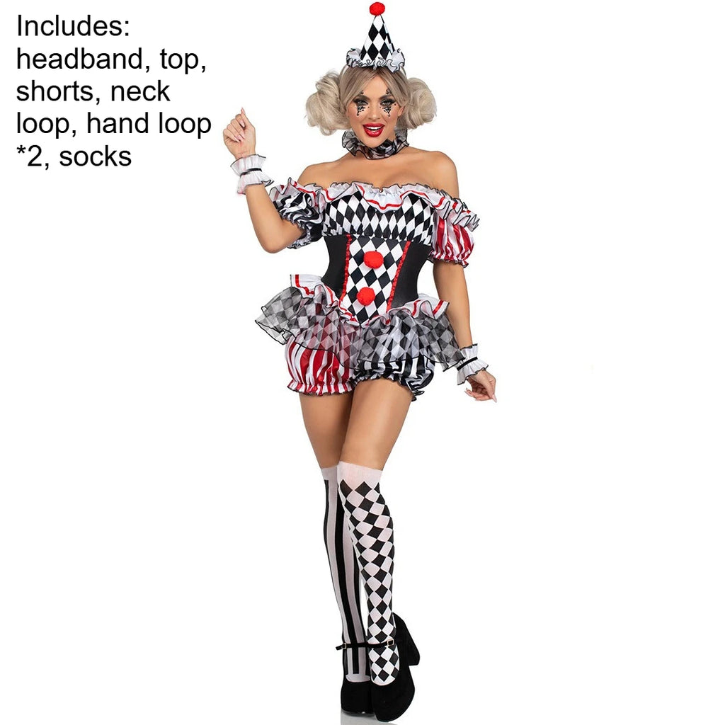 Déguisement Clown Arlequin Femme – Robe de Bouffon – vue 7