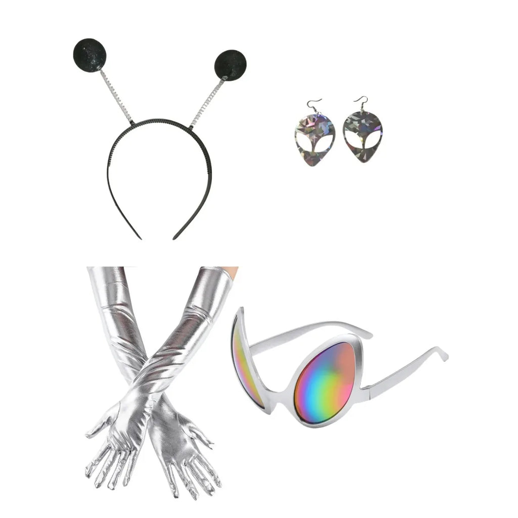 Kit Accessoires Alien – Serre-Tête Antennes et Lunettes – vue 8
