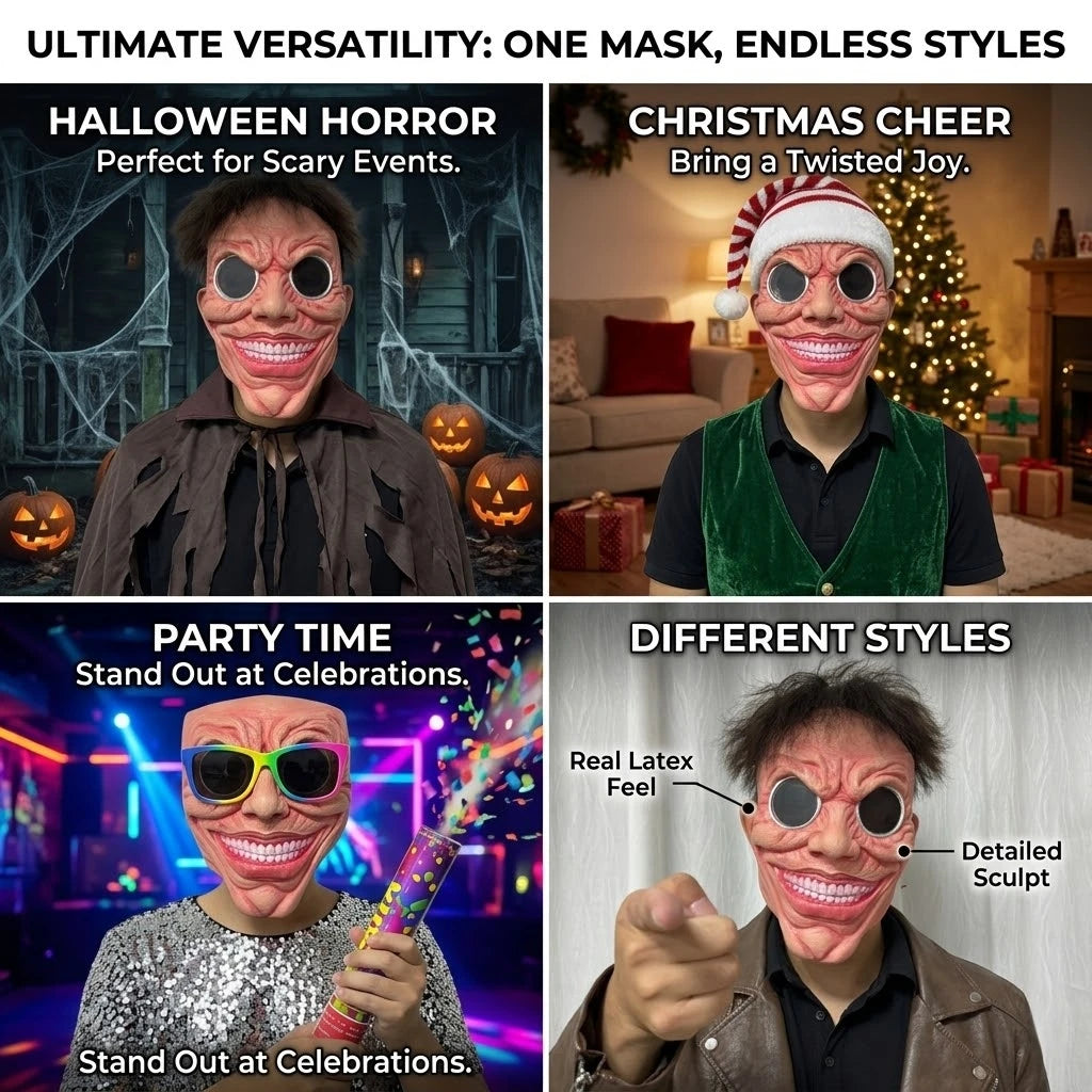 Demi-Masque Sourire Trou Noir Effrayant – vue 6