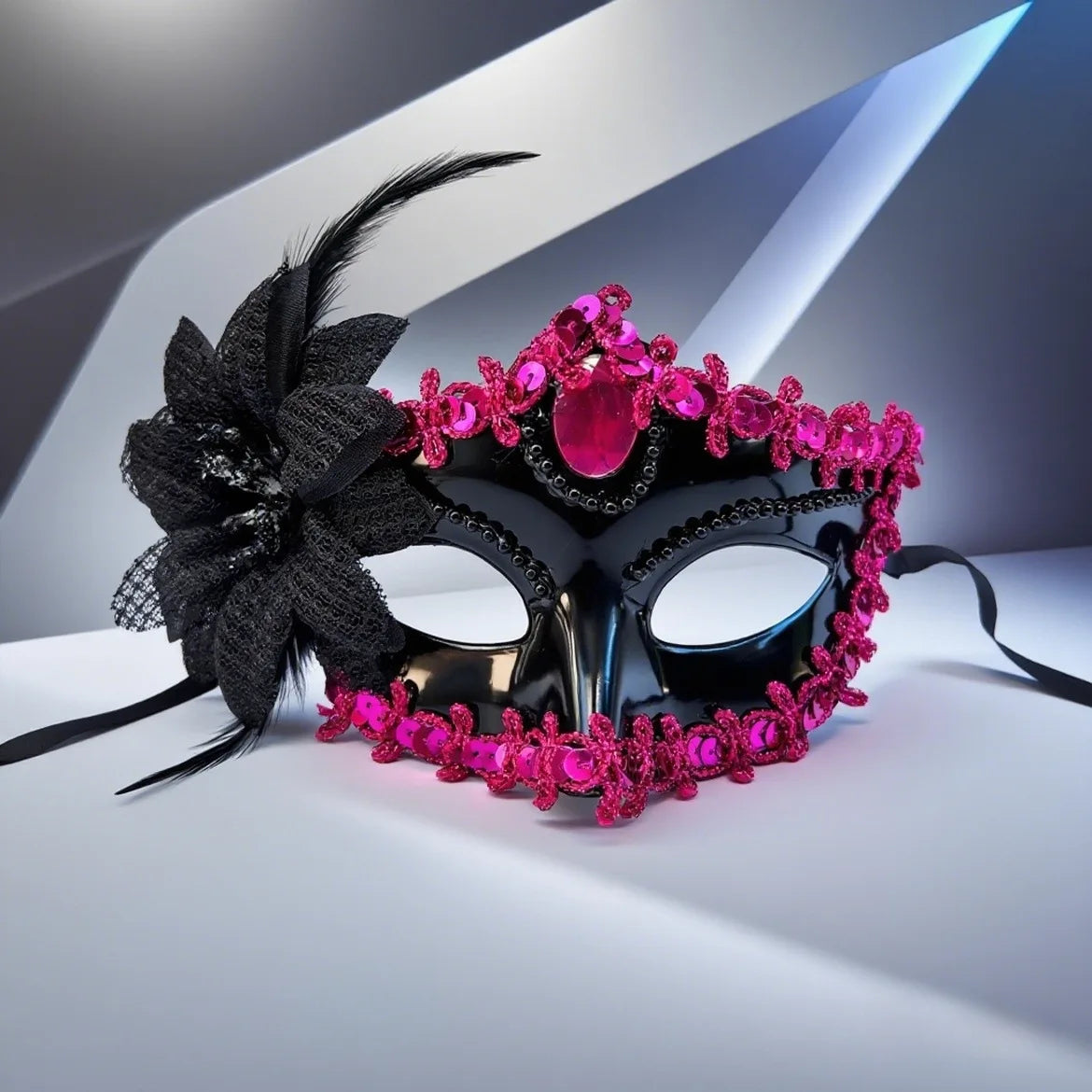 Masque Vénitien Fleuri Femme - Bal Masqué et Carnaval – vue 5