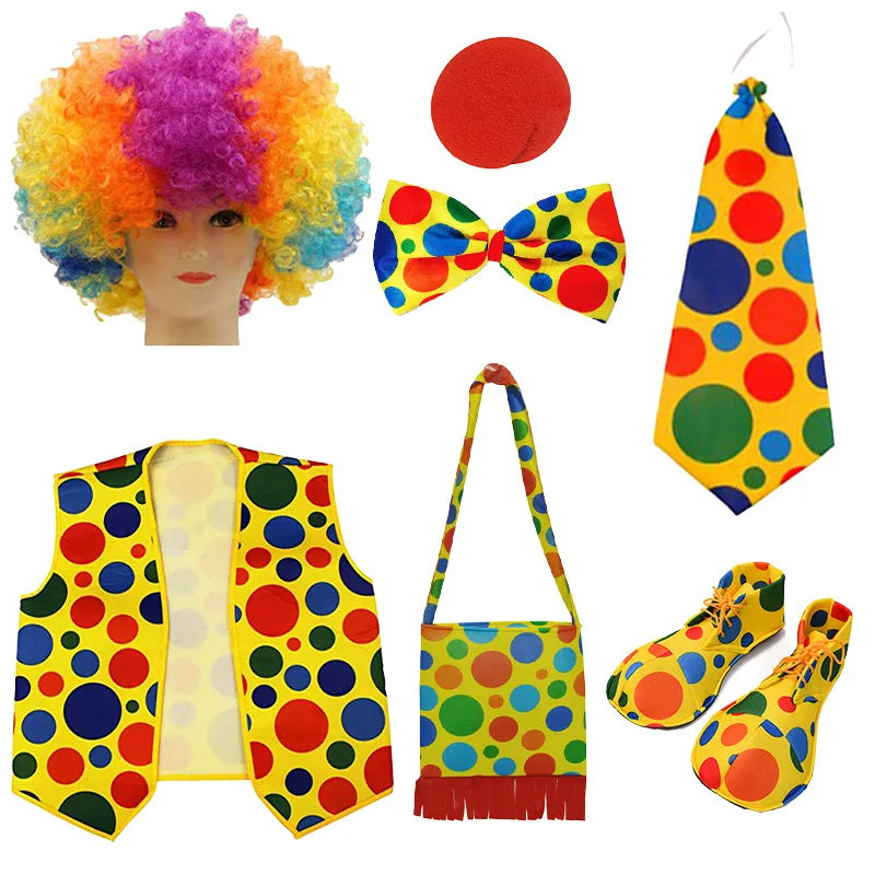 Kit Clown – Nez, Perruque, Nœud Papillon, Gants et Chapeau – vue 3