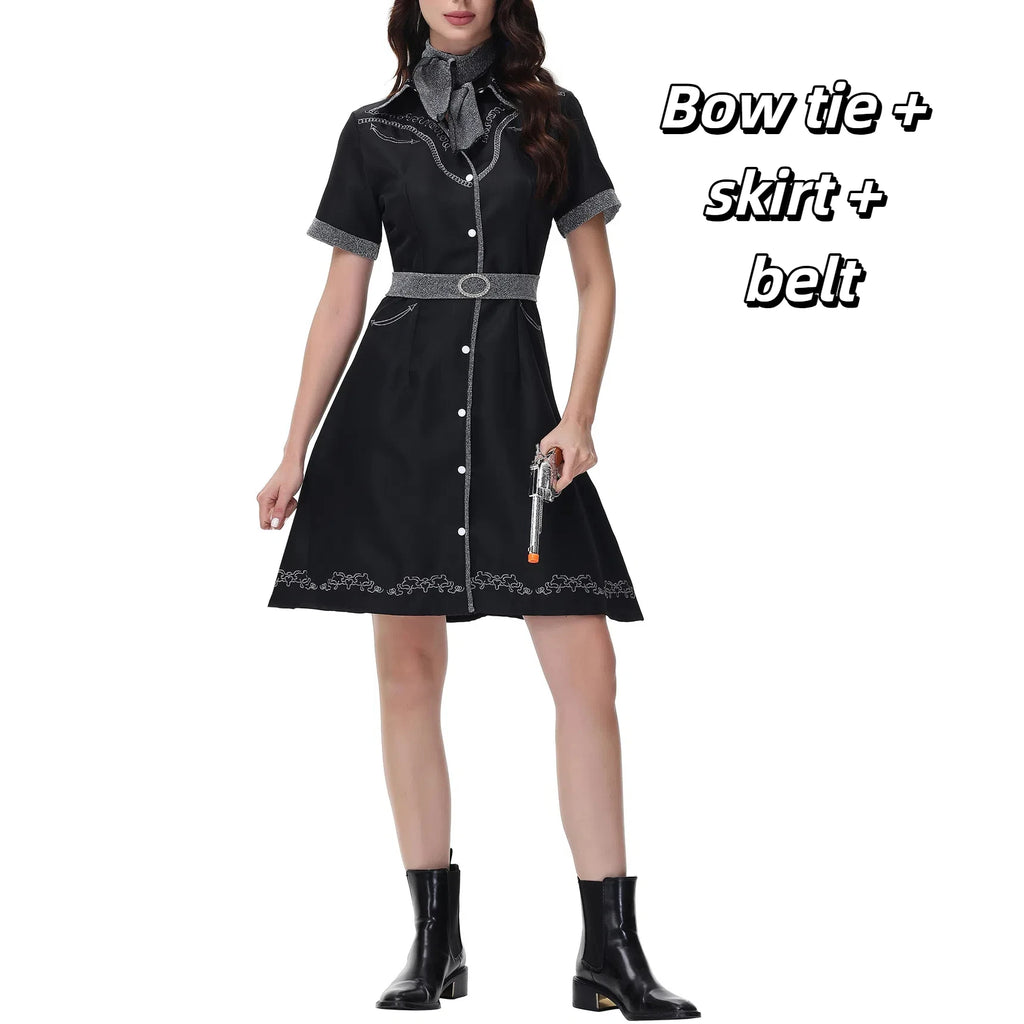 Déguisement Cowgirl Femme – Robe Noire Western – vue 7