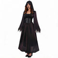 Déguisement Vampire Gothique Femme – Robe Longue Rouge et Noire – vue 6