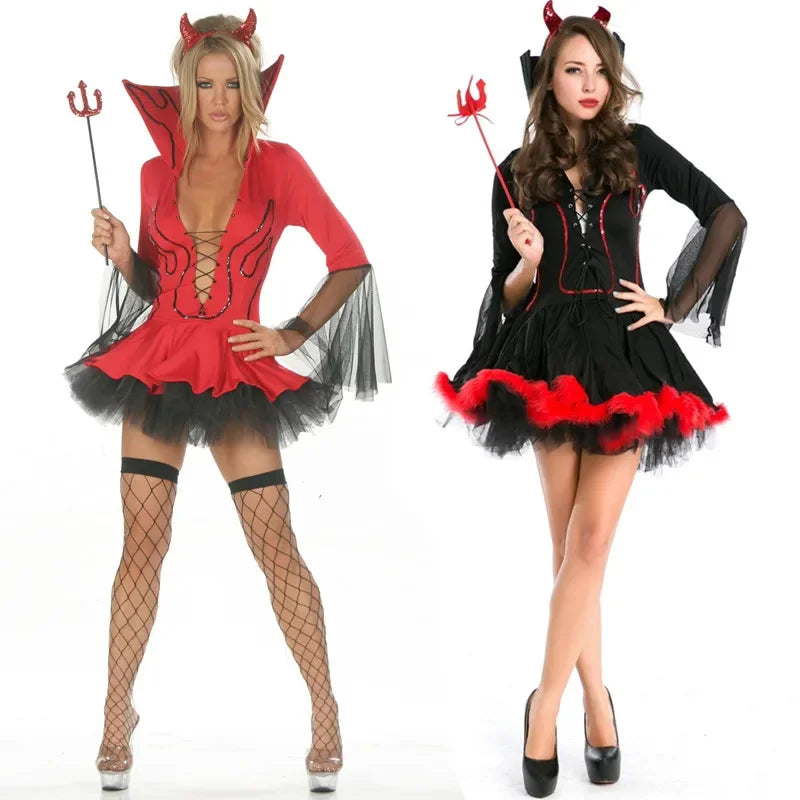 Robe Vampire Diablesse Noire et Rouge
