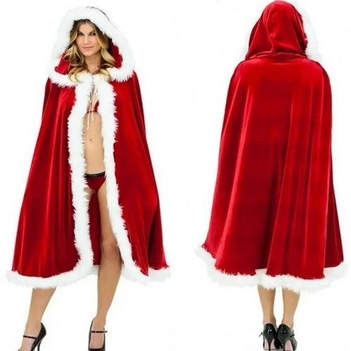 Cape Père Noël en Velours avec Bonnet – vue 2