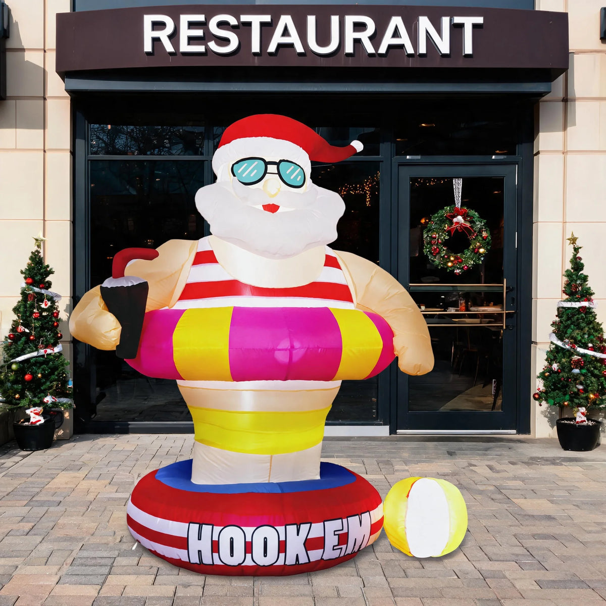Père Noël Gonflable Géant 1,8 m – Décoration Extérieure – vue 4