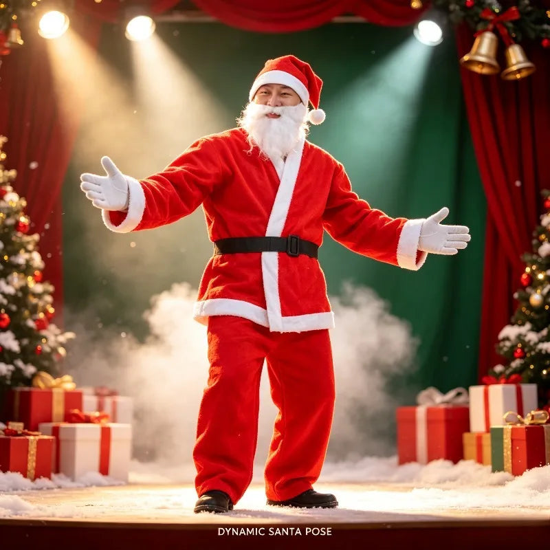 Costume Père Noël Velours avec Barbe – vue 4