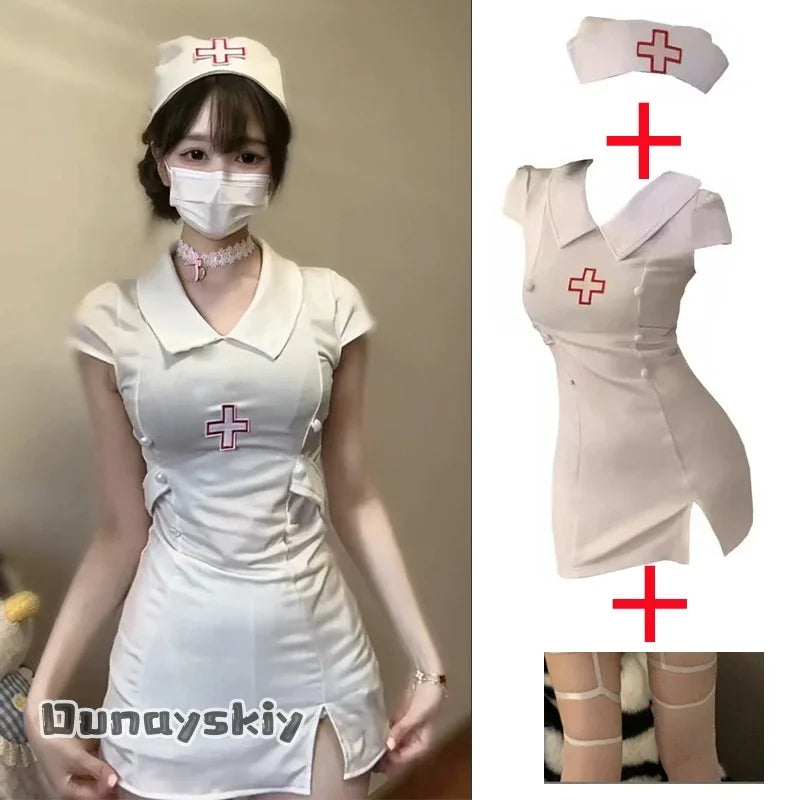 Déguisement Infirmière Diablesse Sexy Noir et Blanc – vue 7