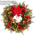 Couronne de Noël Lumineuse Pin et Eucalyptus avec Baies Rouges – vue 10