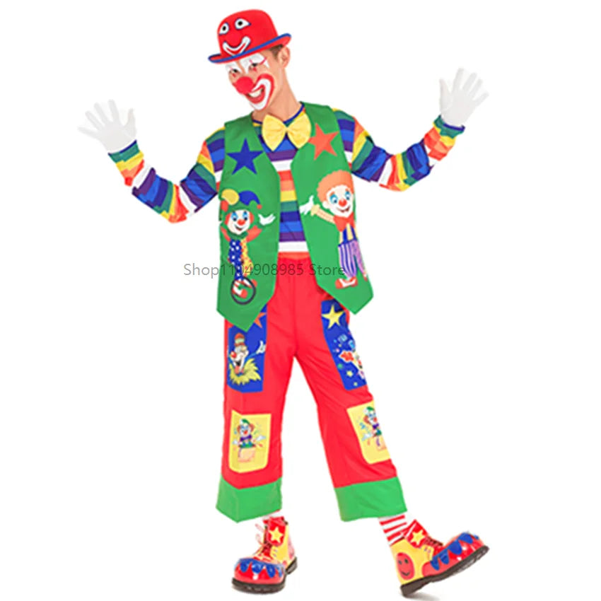 Déguisement Clown Rigolo Adulte – Tenue Colorée de Fête – vue 3