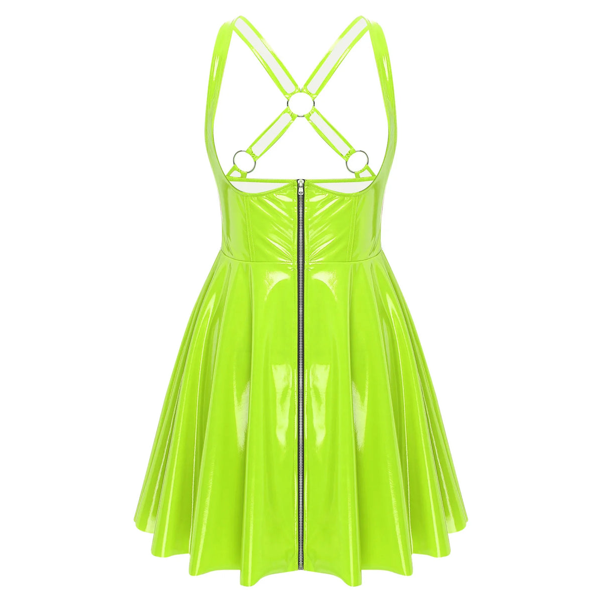 Robe Moulante Effet Cuir Mouillé Gothique Sexy – vue 8