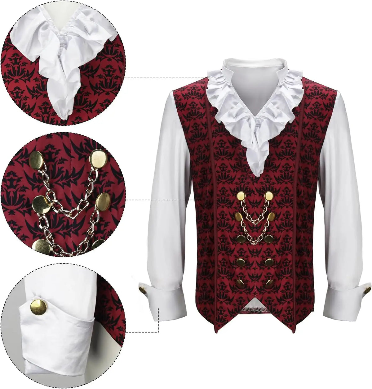 Déguisement Vampire Gothique Homme avec Longue Cape – vue 4