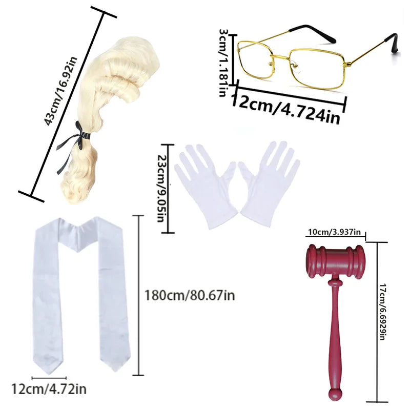 Costume de Juge Halloween 4 Pièces – vue 12
