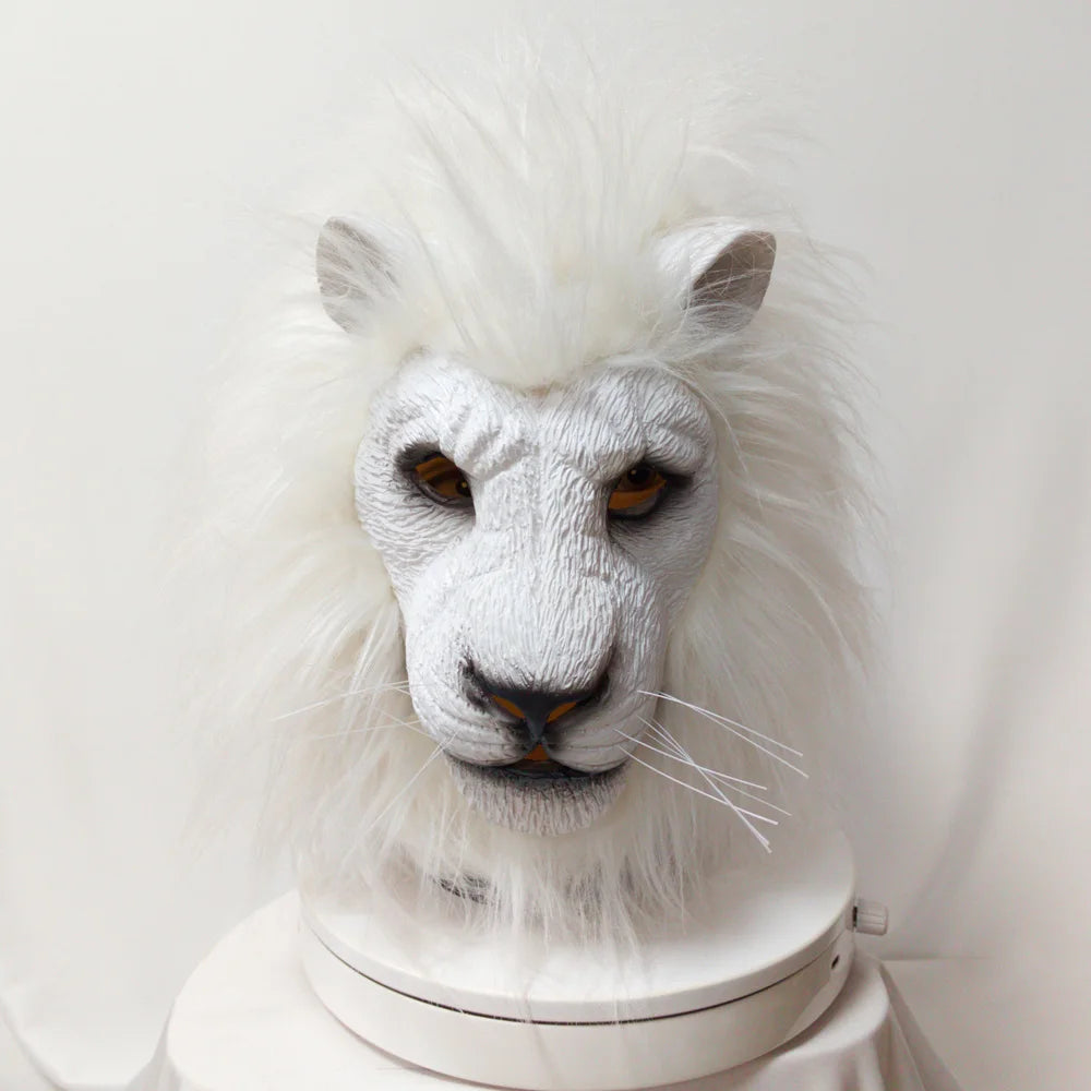 Masque Lion Blanc en Latex – vue 7