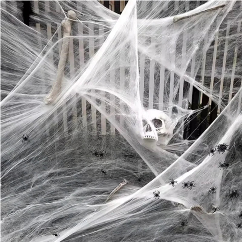 Toile d'araignée décorative phosphorescente Halloween – vue 2