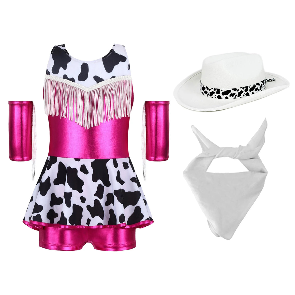 Déguisement Cowgirl Fille Métallisé avec Chapeau et Bandana – vue 9