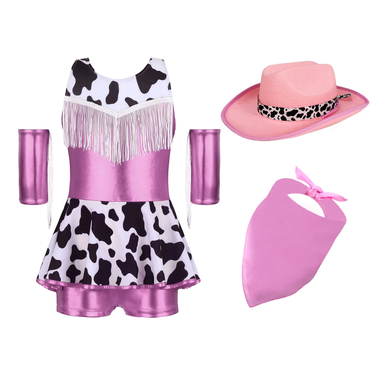 Déguisement Cowgirl Fille Métallisé avec Chapeau et Bandana – vue 10